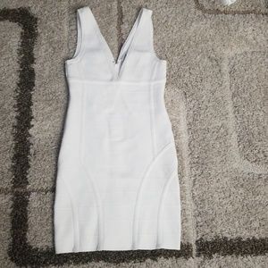 White bebe bandage dress